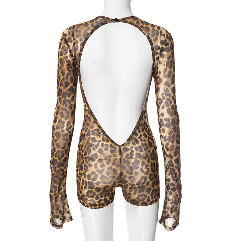 Sheer leopard print short set $16.50
