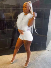 feathered halter 2 piece $35.00