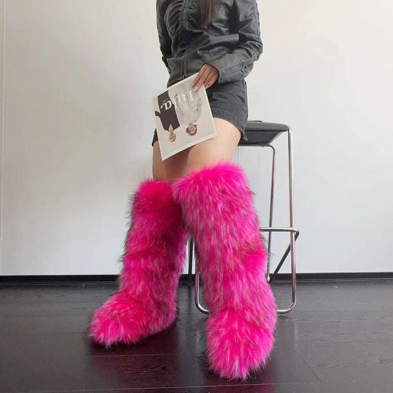 knee high furry boots $30.00