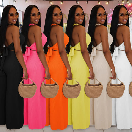 casual 2 piece halter set