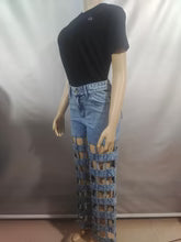 Hollow high waist straight pants $35.00