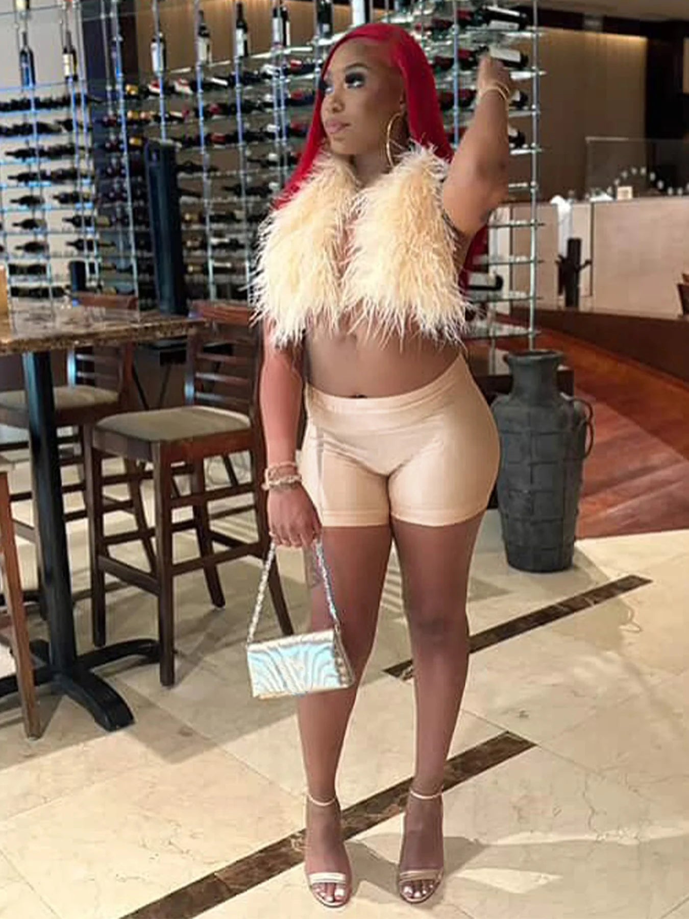 feathered halter 2 piece $35.00