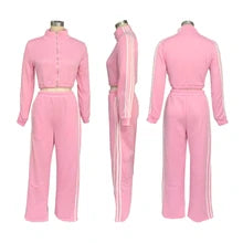 2 piece striped zipper set $33.50