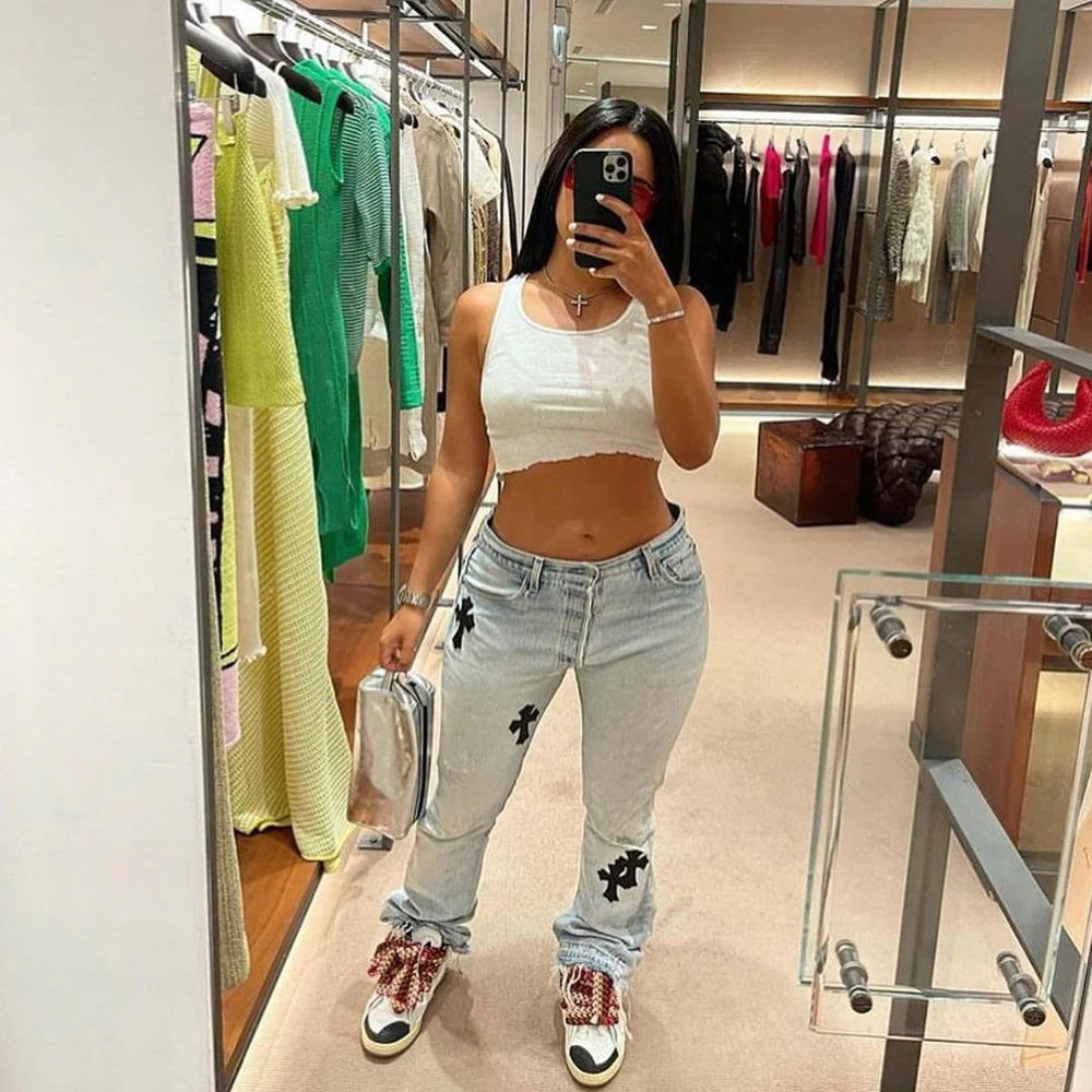 kute embroidered jeans $25.99