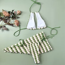 HOT SELLING striped 3 piece thong bikini set $25.99