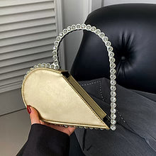 Rhinestone heart clutch