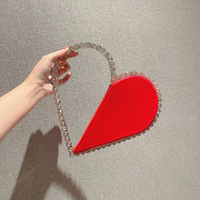 Rhinestone heart clutch