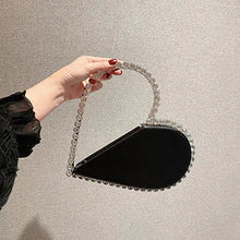 Rhinestone heart clutch