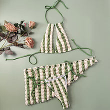 HOT SELLING striped 3 piece thong bikini set $25.99